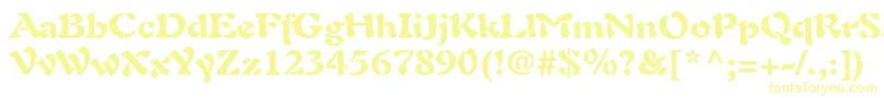 AuriolltstdBlack-fontti – keltaiset fontit valkoisella taustalla