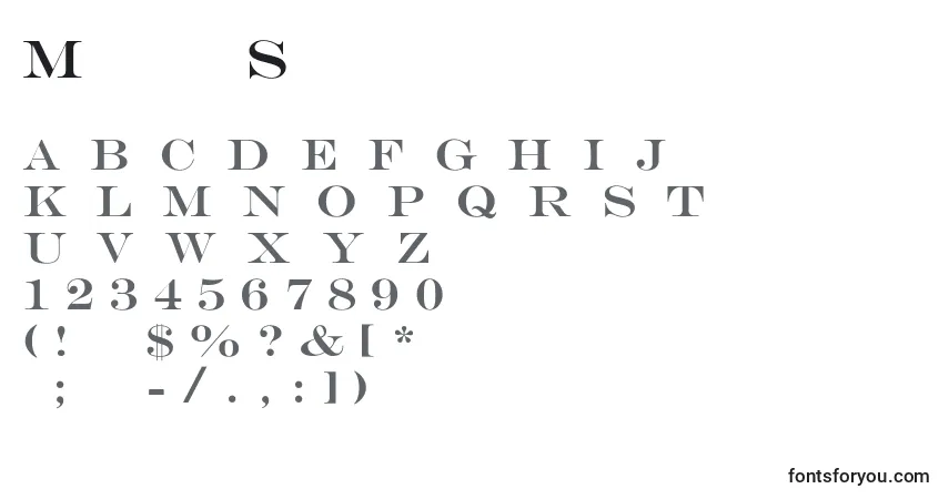 Шрифт MengraversSizeone – алфавит, цифры, специальные символы