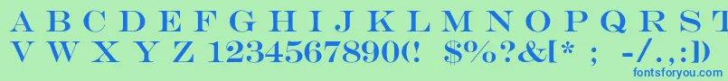 MengraversSizeone-fontti – siniset fontit vihreällä taustalla