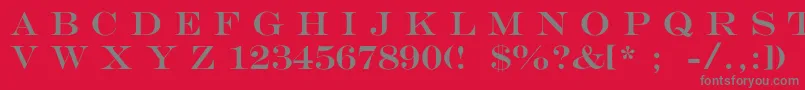 MengraversSizeone-Schriftart – Graue Schriften auf rotem Hintergrund