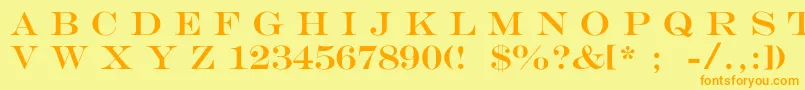 MengraversSizeone Font – Orange Fonts on Yellow Background