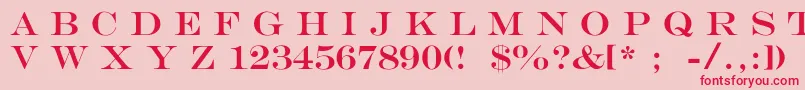 MengraversSizeone-Schriftart – Rote Schriften auf rosa Hintergrund