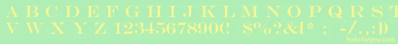 MengraversSizeone Font – Yellow Fonts on Green Background