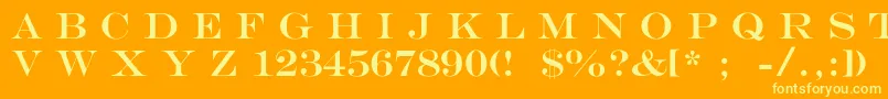 Czcionka MengraversSizeone – żółte czcionki na pomarańczowym tle