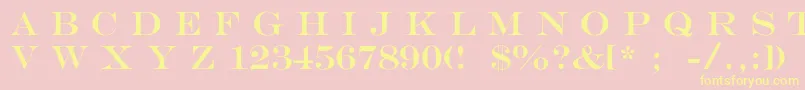 MengraversSizeone-Schriftart – Gelbe Schriften auf rosa Hintergrund