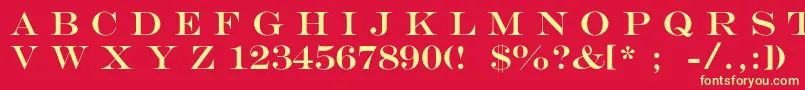 MengraversSizeone Font – Yellow Fonts on Red Background