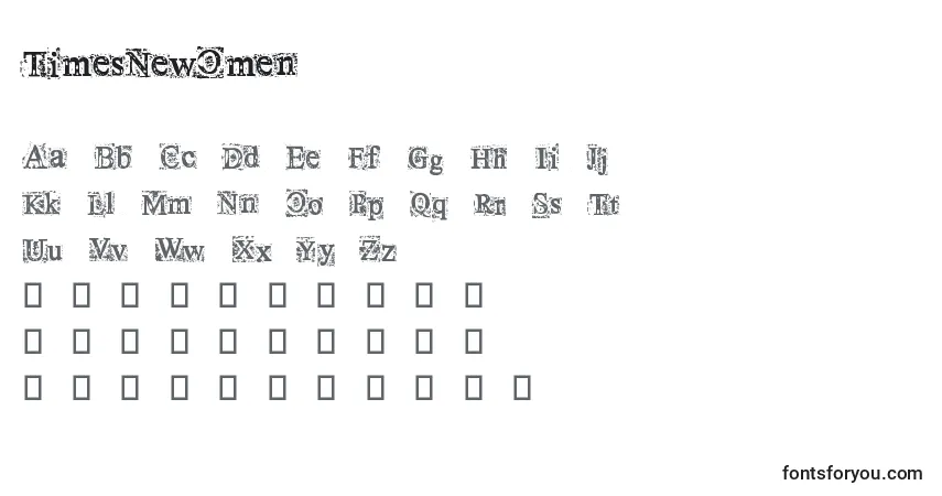 Schriftart TimesNewOmen – Alphabet, Zahlen, spezielle Symbole