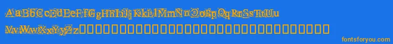 TimesNewOmen Font – Orange Fonts on Blue Background