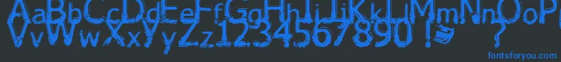 Lhabia-Schriftart – Blaue Schriften auf schwarzem Hintergrund