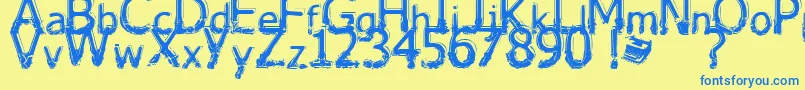 Lhabia Font – Blue Fonts on Yellow Background