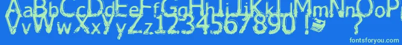 Lhabia Font – Green Fonts on Blue Background