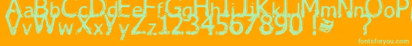 Lhabia Font – Green Fonts on Orange Background