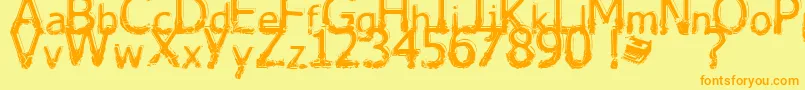 Lhabia Font – Orange Fonts on Yellow Background