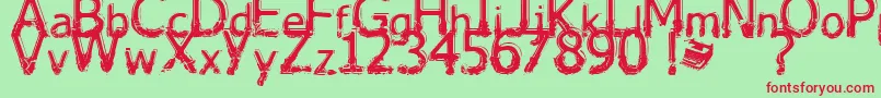 Lhabia Font – Red Fonts on Green Background