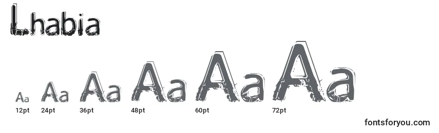 Размеры шрифта Lhabia