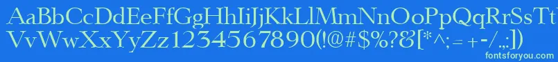 LingwoodRegular Font – Green Fonts on Blue Background