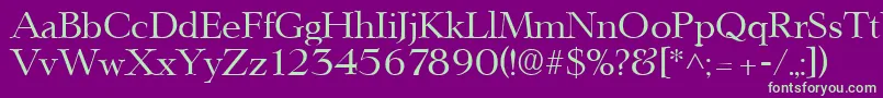 LingwoodRegular Font – Green Fonts on Purple Background