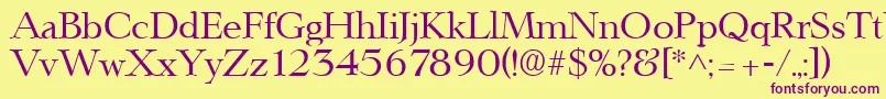 LingwoodRegular Font – Purple Fonts on Yellow Background