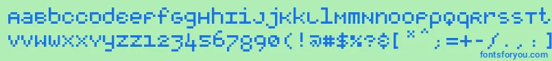 Fonte Rootsquare – fontes azuis em um fundo verde