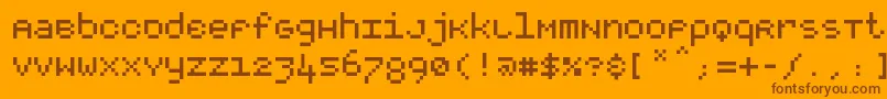 Rootsquare-Schriftart – Braune Schriften auf orangefarbenem Hintergrund
