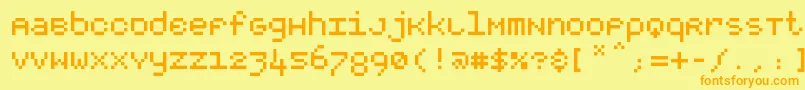 Więcej informacji o czcionce Rootsquare Czcionka Rootsquare – pomarańczowe czcionki na żółtym tle