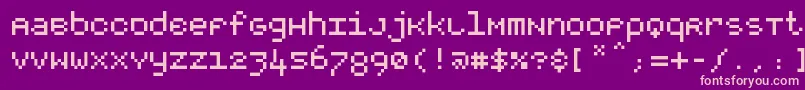 Czcionka Rootsquare – różowe czcionki na fioletowym tle