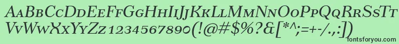TusarscItalic Font – Black Fonts on Green Background