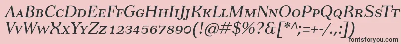 Шрифт TusarscItalic – чёрные шрифты на розовом фоне