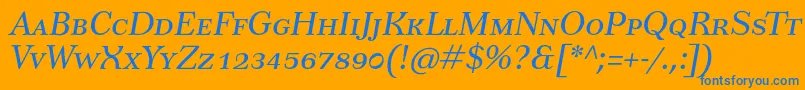 Police TusarscItalic – polices bleues sur fond orange