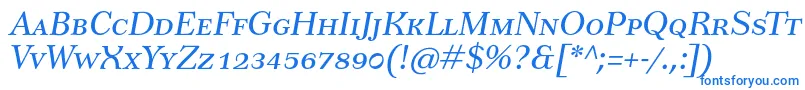 Saiba mais sobre a fonte TusarscItalic Fonte TusarscItalic – fontes azuis em um fundo branco
