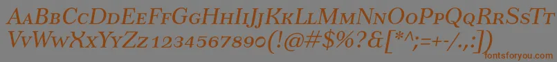 Czcionka TusarscItalic – brązowe czcionki na szarym tle