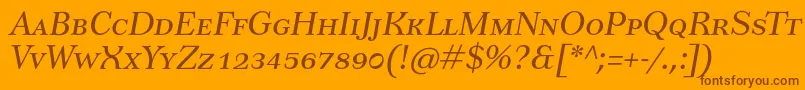 Шрифт TusarscItalic – коричневые шрифты на оранжевом фоне