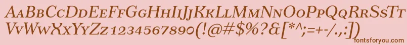 Czcionka TusarscItalic – brązowe czcionki na różowym tle