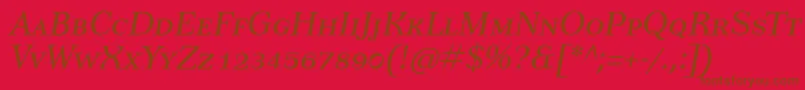 TusarscItalic Font – Brown Fonts on Red Background