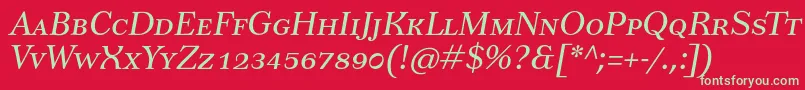 fuente TusarscItalic – Fuentes Verdes Sobre Fondo Rojo