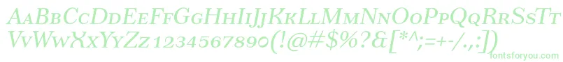 TusarscItalic-Schriftart – Grüne Schriften auf weißem Hintergrund