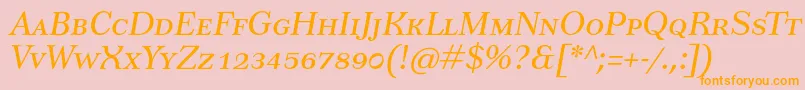 TusarscItalic Font – Orange Fonts on Pink Background
