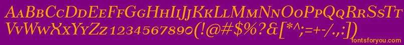 Police TusarscItalic – polices orange sur fond violet
