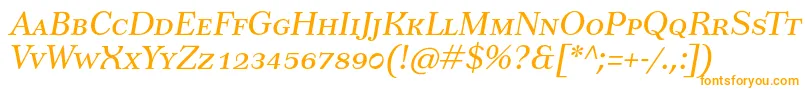 Weitere Informationen zur TusarscItalic-Schriftart TusarscItalic-Schriftart – Orangefarbene Schriften auf weißem Hintergrund