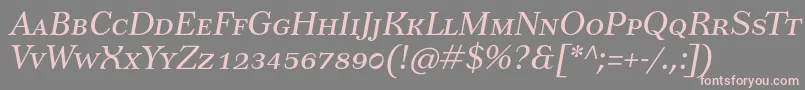 Czcionka TusarscItalic – różowe czcionki na szarym tle