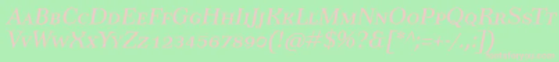 TusarscItalic-Schriftart – Rosa Schriften auf grünem Hintergrund