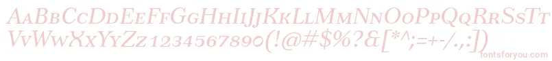 TusarscItalic-Schriftart – Rosa Schriften auf weißem Hintergrund