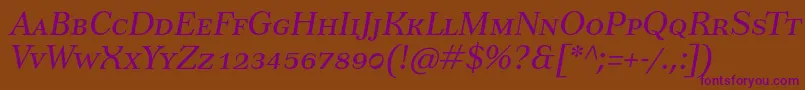 More about TusarscItalic Font TusarscItalic Font – Purple Fonts on Brown Background