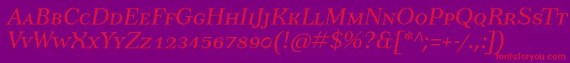 TusarscItalic Font – Red Fonts on Purple Background