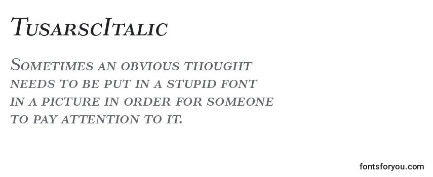 Review of the TusarscItalic Font