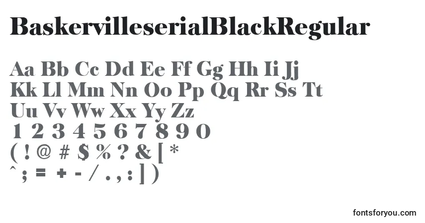Schriftart BaskervilleserialBlackRegular – Alphabet, Zahlen, spezielle Symbole