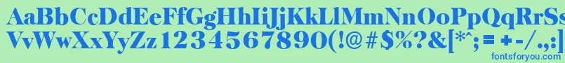 BaskervilleserialBlackRegular Font – Blue Fonts on Green Background