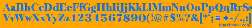 BaskervilleserialBlackRegular Font – Blue Fonts on Orange Background