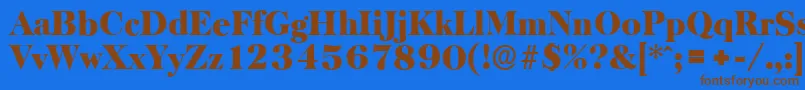 Czcionka BaskervilleserialBlackRegular – brązowe czcionki na niebieskim tle