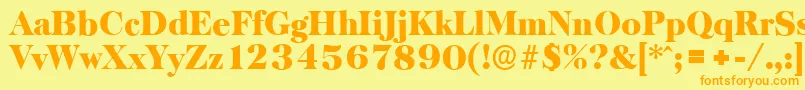 BaskervilleserialBlackRegular Font – Orange Fonts on Yellow Background